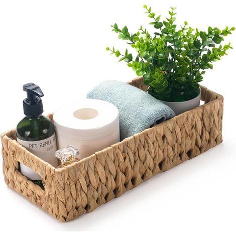 Pour le papier toilette, des paniers en osier recouverts de jacinthe (1/5)