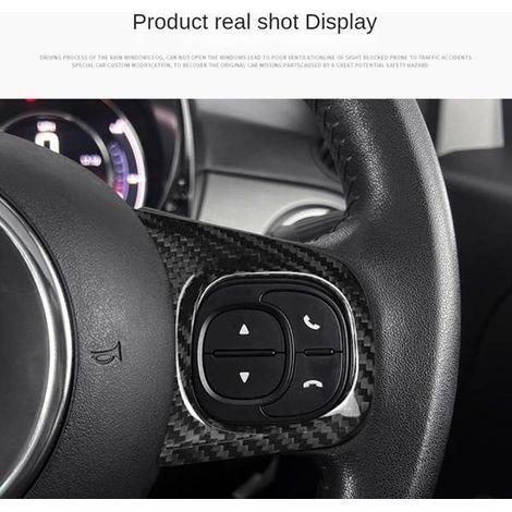 1 pair of decorative stickers for the left and right buttons of the carbon fiber steering wheel of a Fiat 500 (20-23). (1/4)