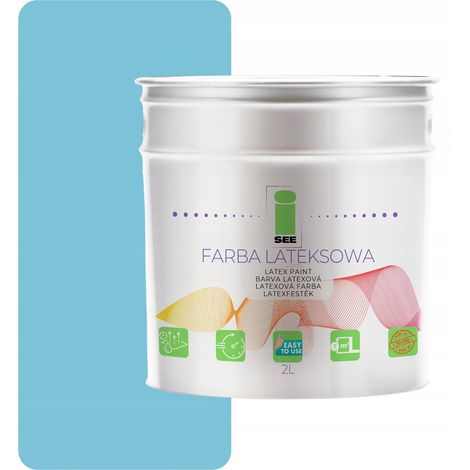 PITTURA MURALE IN LATTICE PER INTERNI, TONO BLU, 2L DELUX (1/5)