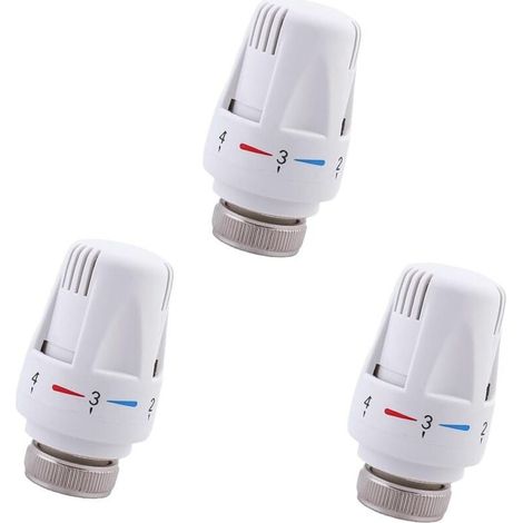 3PCS Tete Radiateur Thermostatique M30 x 1,5 Valves Thermostatiques pour Radiateur, Tête de Remplacement de Vanne de Thermostat de Radiateur pour Maison Bureau (1/4)