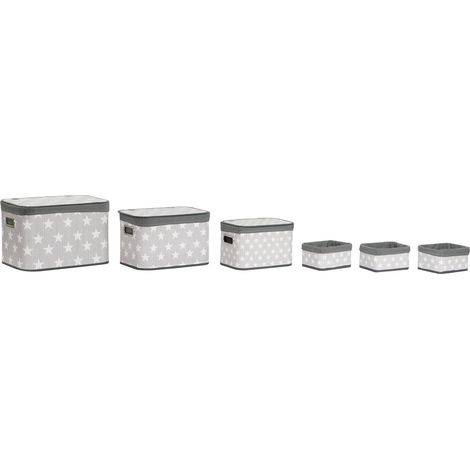 Cesta Set 6 Bambu Poliester 51X35X33 Estrellas DC207640 (1/5)