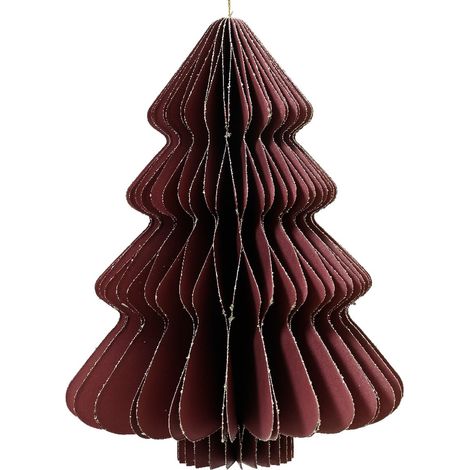 Kaemingk Weihnachtsanhänger Tannenbaum Maroon Glitter & Aufhänger 40 cm - Papier (1/2)