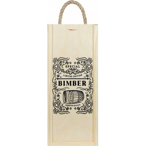 CAJA DE MADERA para una botella de vodka MONSIEUR como regalo