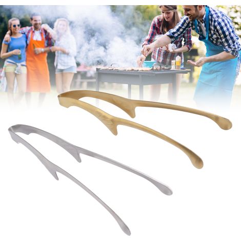 Stehende Küchenzange aus Gold und Silber, zum Kochen, für Speisen und Grillabende. (1/5)