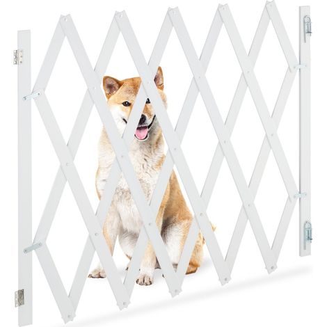 Barandilla retráctil para perros en color blanco