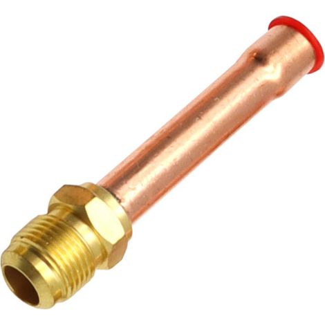 Adaptador de rosca macho con conector abocinado de 4 puntos.