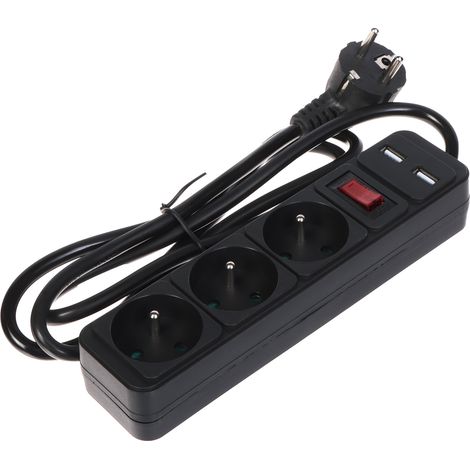 Regleta PR-1.5M-3G-SW/USB/B (3 tomas + 2 USB) 1,3 m (1/3)