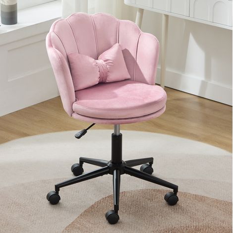 Modernes Design: Ankleidestuhl, Bürostuhl, blütenblattförmige Rückenlehne, schmetterlingsförmiges Lendenkissen, höhenverstellbar, weiches Sitzkissen.Geeignet für Wohnzimmer, Schlafzimmer, Büro usw. (1/5)