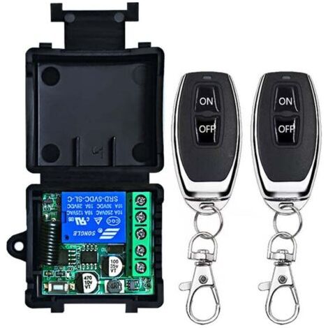 Interrupteur de Télécommande sans Fil 433MHz 230V 220V 240V Récepteur de Relais de commande à distance à 1 Canal avec 2 Émetteurs télécommandes Contacts sans potentiel Contrôleur de Relais (1/4)
