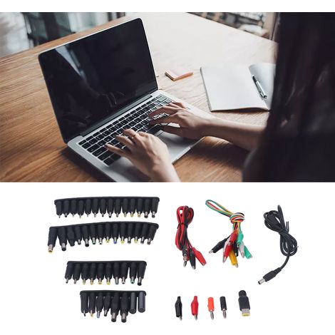 Set mit 58 Netzadaptern für Laptops, Computerreparaturadapter, Gleichstromwandlerstecker, Anschlüsse für HP, Dell, IBM (1/5)