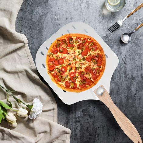 Pizzaschaufel mit Griff, ergonomisch, kann für Pizza, Kuchen usw. verwendet werden, 62,8 30cm (1/5)