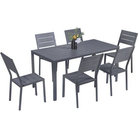 SET GIARDINO IN ACCIAIO 'BODRUM' colore dark grey