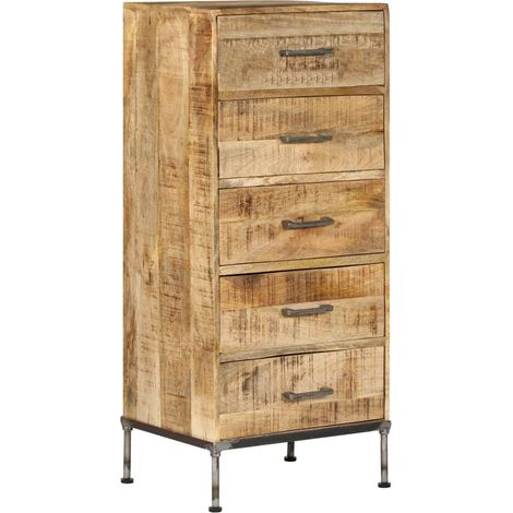 Coffre à tiroirs 45 x 35x106 Bois de manguier massif (1/5)