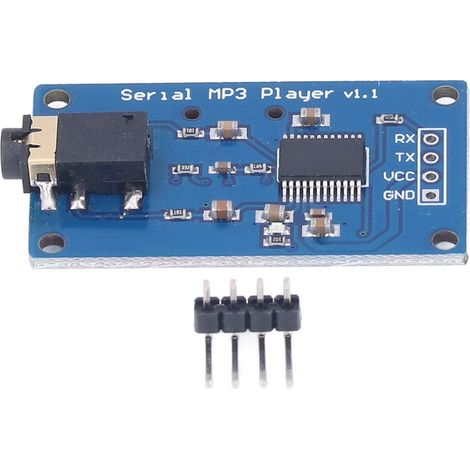 Module lecteur MP3 avec port série UART et lecteur de musique intégré, doté d'un emplacement pour carte mémoire. (1/5)