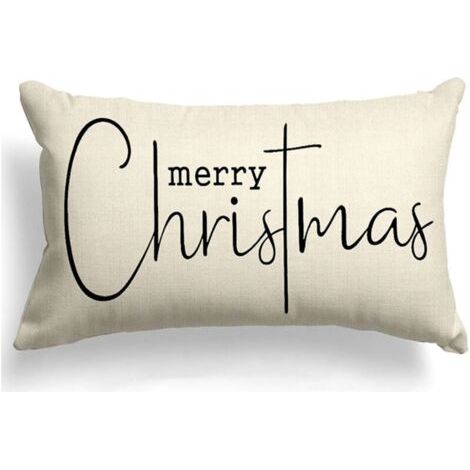 Taie d'oreiller de Noël 30x50 lot de 2 taies d'oreiller 30x50 Père Noël élan coton et lin décoré