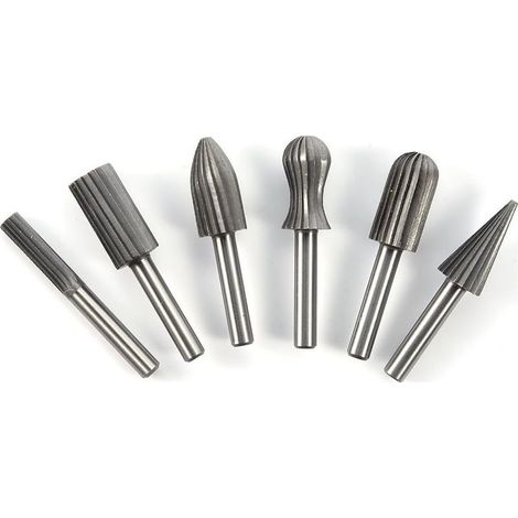 Lot De 6 Fraises Rotatives Pour Meuleuse - Tige Ronde De 6 Mm - Outils De Sculpture Du Bois (1/5)