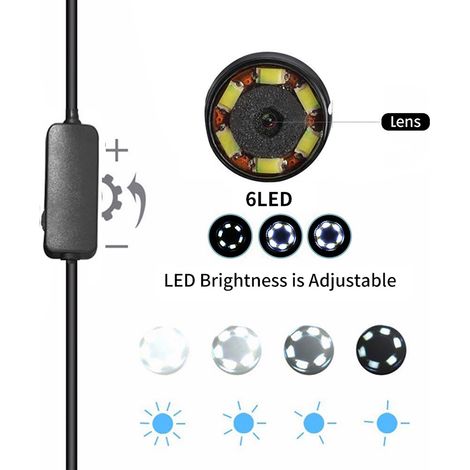 m langes, schwarzes, wasserdichtes Endoskop-USB-OTG-Kabel für Inspektionsrohre mit 2-MP-Kamera (1/5)