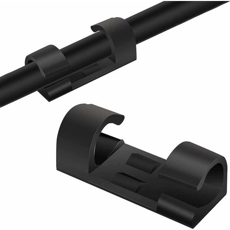 20er-Pack Kabelmanagement-Clips (Schwarz), selbstklebende Kabelbinder zur Organisation von Kabeln und Drähten in Ihrem Zuhause oder Büro - Crezuo (1/5)