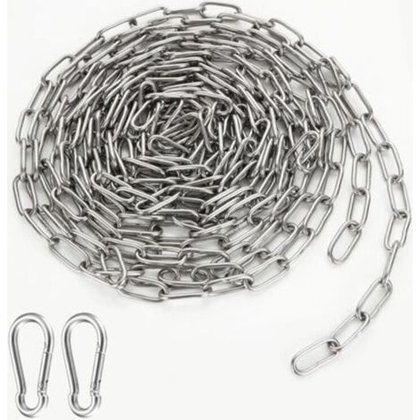 6M 304 Stainless Steel Chain with Welded Steel Links for Fencing, Walking and Dog Chain
