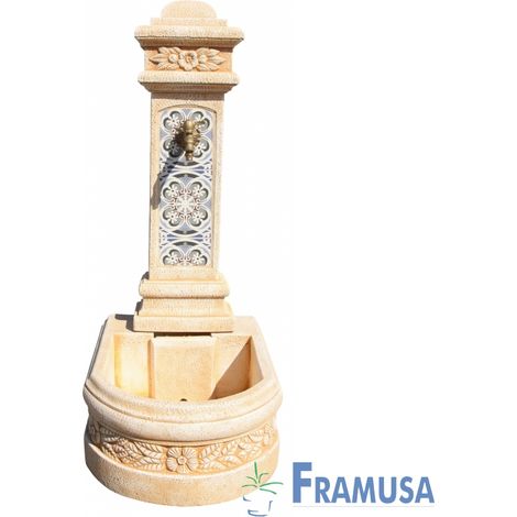 FUENTE DE PIEDRA ARTIFICIAL MURAL DE PARED MILETO SNOW OCRE PARA JARDIN (1/2)