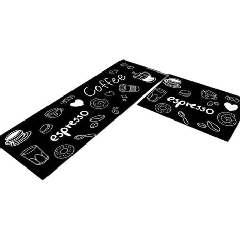 Küchenmatte – Rutschfestes PVC-Leder – Wasserabweisender Streifen – 40 x 60 cm und 40 x 120 cm – 2er-Set (1/5)