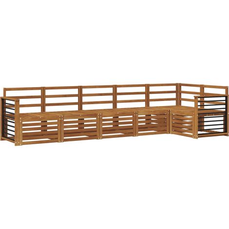 Sofa Sets 6 pcs Natural Solid Acacia Wood vidaXL