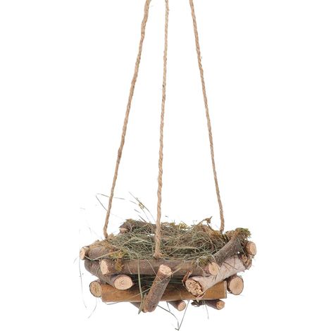 Décoration suspendue nid d'oiseau en paille tressée (1/5)