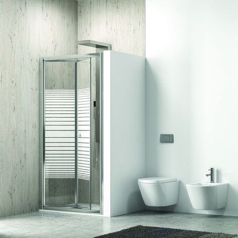 Porta doccia 95 cm a libro vetro serigrafato altezza 180cm KM4000S kamalu