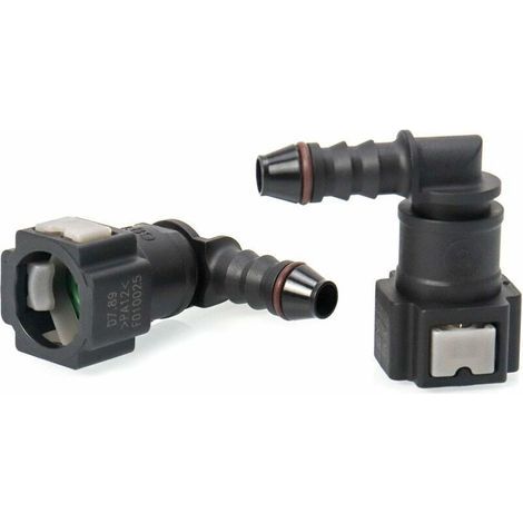 Lot de 2 connecteurs de tuyau de carburant 90° – Plastique 7.89mm – Connexion rapide pour systèmes de carburant – Compatible tuyaux 6mm (1/5)