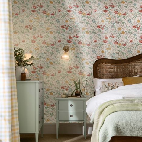 Papier peint intissé Laura Ashley Shropshire Posy 1005 x 52cm Rouge, jaune ocré, vert (1/5)
