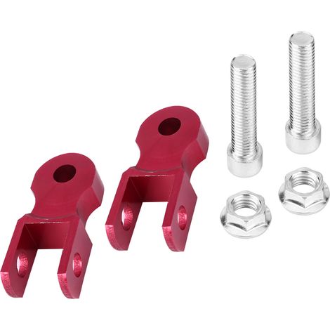2 universelle Motorrad-Stoßdämpferpads, 5 cm Höherlegung, rotes Chassis mit Schraubensatz (1/5)