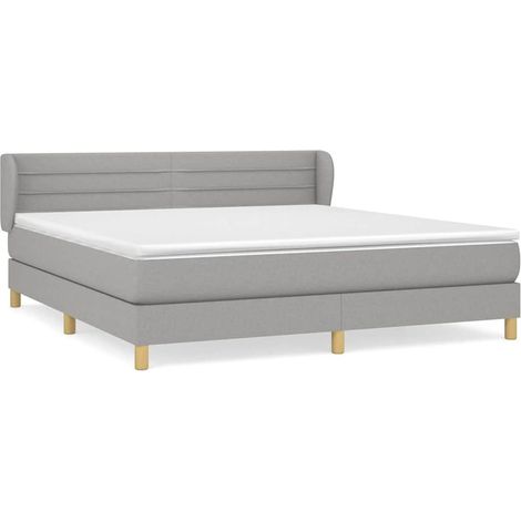 Maison Exclusive - Cama box spring con colchón tela gris claro 16 (1/5)