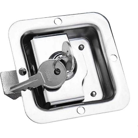 Verrous antivol à palette pour coffres à outils de camions et camping-cars en acier inoxydable, avec poignée de porte de remorque. (1/5)