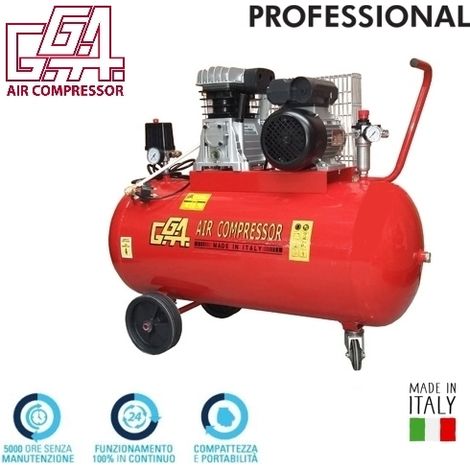 Compressore 100lt. professionale a cinghia G.G.A. - GG 470