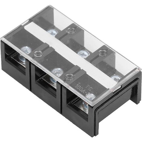 Bornier à 2 rangées avec verrouillage à vis pour alimentation électrique avec couvercle, AC600V 100ATC‑100 (1/4)