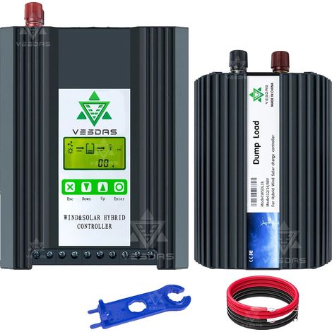 Controlador híbrido, funcionamiento inteligente, instalación flexible, eólico 1000W, solar 1500W, 30A, 48V (1/2)