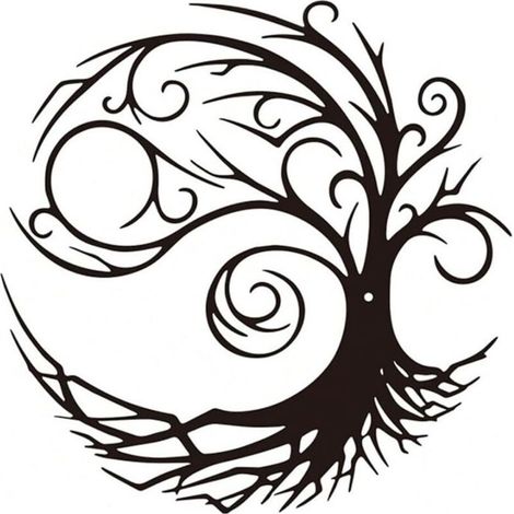 Art Mural en Métal,Décoration Murale Silhouette arbre de vie Art Déco,Convient pour Salon,Jardin,Chambre,30x30cm (1/5)