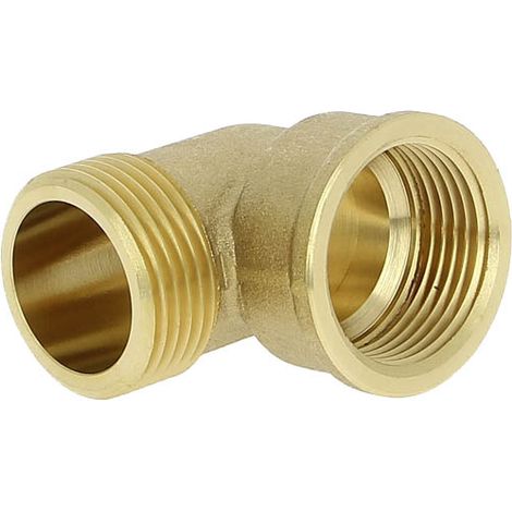 Watts – Coude laiton égal Mâle Femelle 1" – Filetage 1" (26x34) – Raccord de robinetterie conforme A.C.S. – Normes NF EN 12164 et NF EN 12169