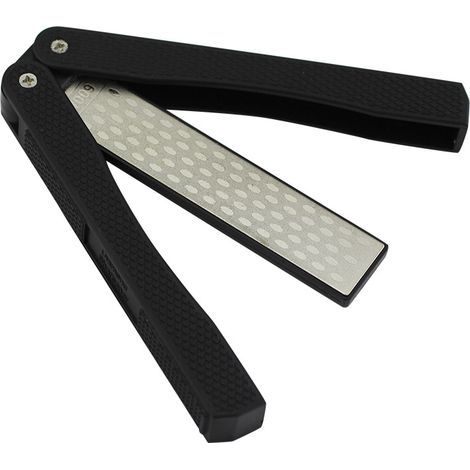 Knife Sharpener, Folding Diamond Sharpener with Dual Grit (Coarse/Extra Fine) 400/600 Grit for Kitchen, Garden, Camping, and Outdoor Use - Black 125301.6MM (1/5)