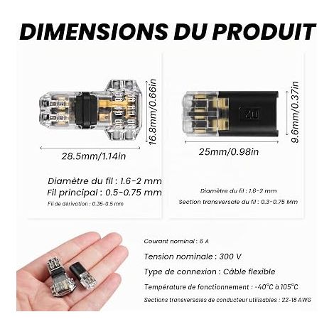 Connecteur Électrique Étanche D2 T2 2 Broches 2 Fils 12V Connecteur Étanche pour Câbles Automobiles Connecteur Rapide Électrique et Connecteur Électrique pour Véhicules (1/4)