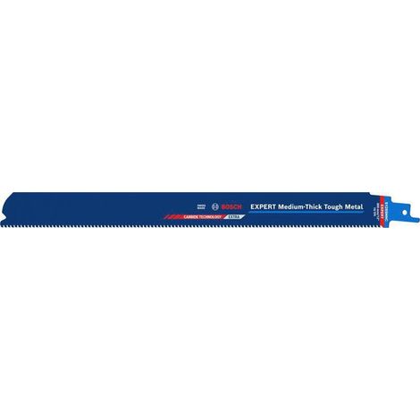 BOSCH Säbelsägeblatt Med. Thick Metal Länge 300 mm Breite 25 mmZahnteilung TPI 10 2,5 mm S-Schaft 1 Stück / Karte (1/2)