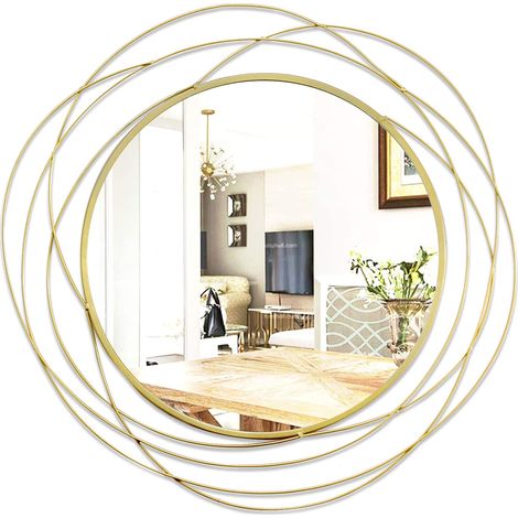 Miroir Mural Rond décoratif pour Salle de Bain, Salon ou Chambre à Coucher - 68,1 x 68,1 cm (1/5)