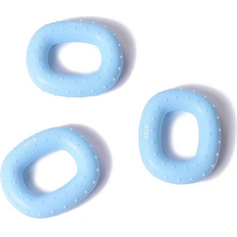 Anneau de musculation pour les mains et les doigts, bleu, 8 x 6,5 cm, 18 kg (40 livres), 1 unité. (1/5)