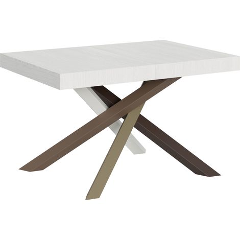 Tavolo Allungabile 120/380x90 cm Volantis Bianco Frassino Gambe Multicolore 4/C