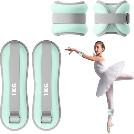 2PCS Brassards de Poids Cheville, Poignets de Poids pour Pied/Poignet - Lestes de Cheville Adaptés aux Débutants et Enfants pour Exercices de Danse, Marche, Jogging et Fitness (1/5)