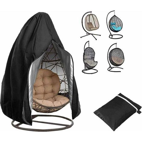 Copertura per sedia sospesa da giardino - Copertura per sedia a dondolo Cocoon con cerniera, protezione per mobili da giardino resistente, impermeabile, antivento, durevole, 190x115 cm