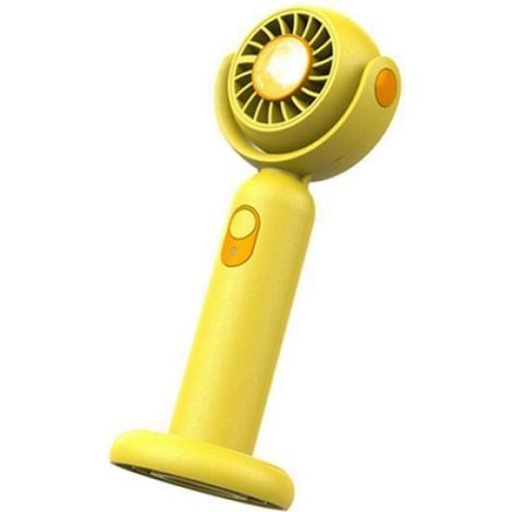 Ventilateur Portable Rechargeable USB - 130° Oscillation - Support Bureau Et Sangle Cou - Jaune - 1 Pièce (1/5)