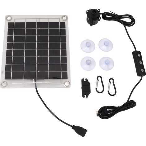 Haofy Kit de Pompe à Eau Solaire, Pompe de Fontaine à Eau Solaire Extérieure 20W Submersible pour Fontaine étang Bain d'oiseaux Irrigation Volume d'eau Réglable avec Interrupteur (1/5)
