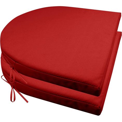 2er Set Stuhlkissen mit Bändern Wasserdicht Rutschfestes Sitzkissen Bequeme Halbrund Sitzpolster für Gartenmöbel Oder Stuhl Wasserdicht Garten 40 x 40 x 4 cm Beige (1/5)