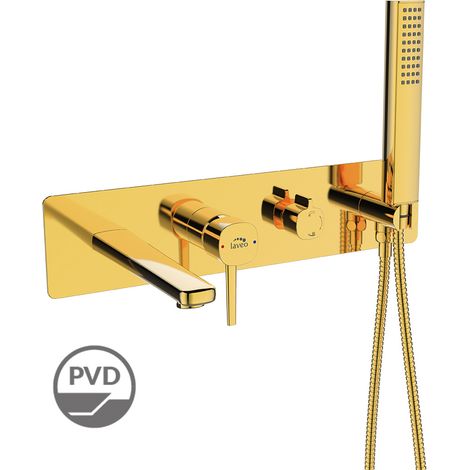 Laveo Unterputz-Badewannenarmatur mit Duschset POLA Gold